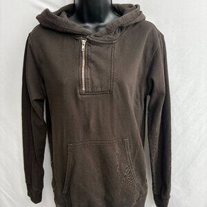Joah Brown Oversized Zip Hoodie Quarter Zip Size S/M Cotton Casual Basics Street